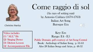Come raggio di sol By Caldara @Ms.StanleySings