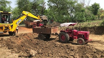 Jcb 3dx Backhoe Machine Loading Mud In Mahendra Tractor | Jcb Gadi | Jcb Khudai | Jcb Video #61