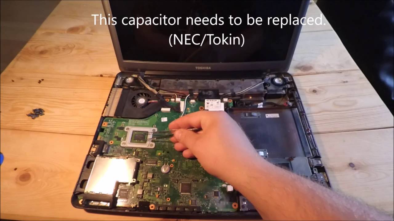 Repair of faulty capacitor - Toshiba satellite a300 - YouTube
