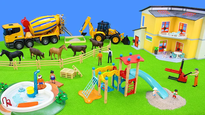 Build your own Playground with Toy Cars, Excavator, Tractor & Bruder Trucks | Best Toys for Kids