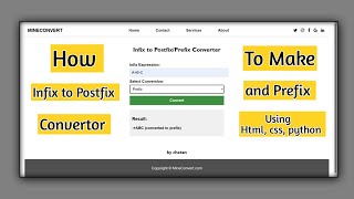 How to make Infix to Postfix and Prefix Converter Website Project | HTML/CSS/Python/Django Tutorial screenshot 3