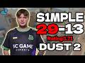 s1mple 29-13 | Rating: 1.71 | SoloQ +VOICE | FACEIT EU RANKED | dust2 | Apr 22, 2026