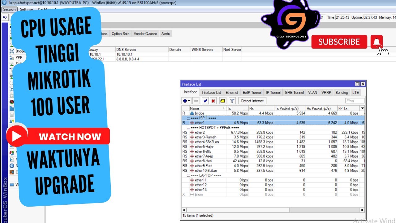 CPU Usage Tinggi -+ 100 User Hotspot - YouTube