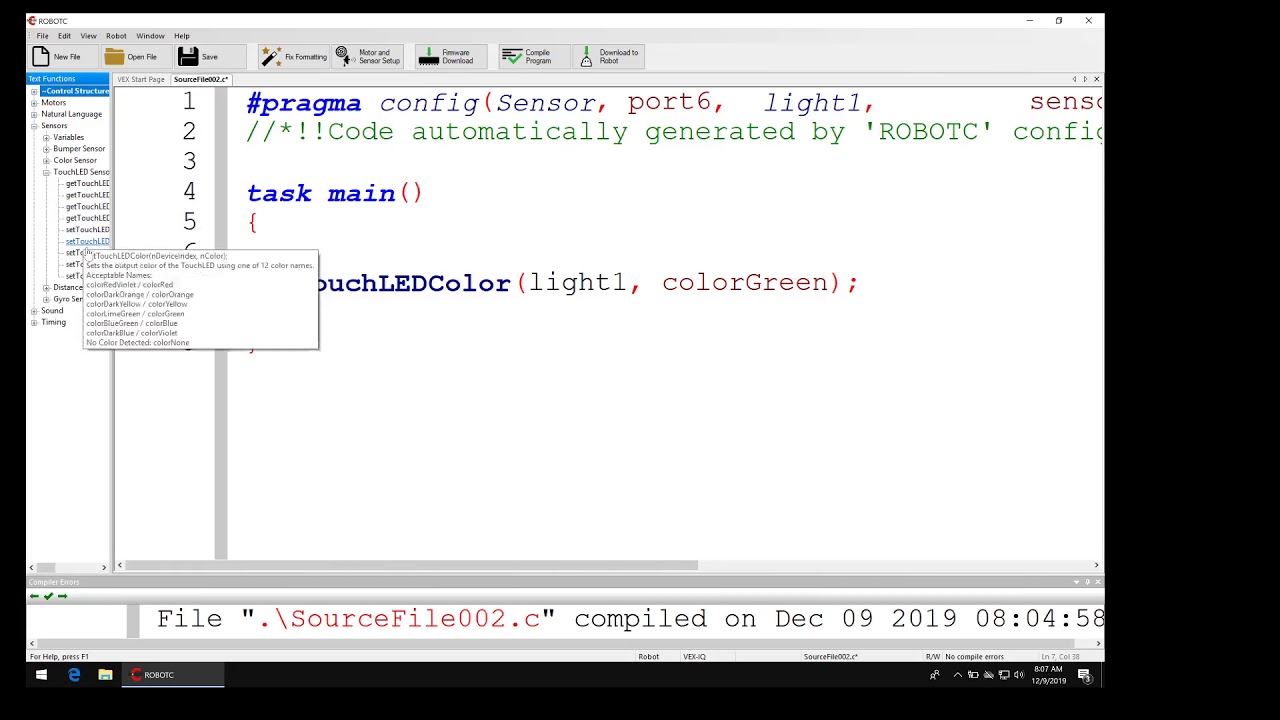 robotc light sensor robotc light sensor