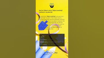 Seal an Object using `Object.seal(obj)` method in JavaScript ( #shorts )
