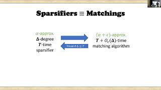 Dynamic matching algorithms and dynamic matching sparsifiers by David Wajc