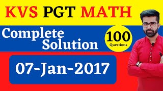 KVS PGT MATH Jan 2017 Solution | KVS PGT Math 2017 Answer key