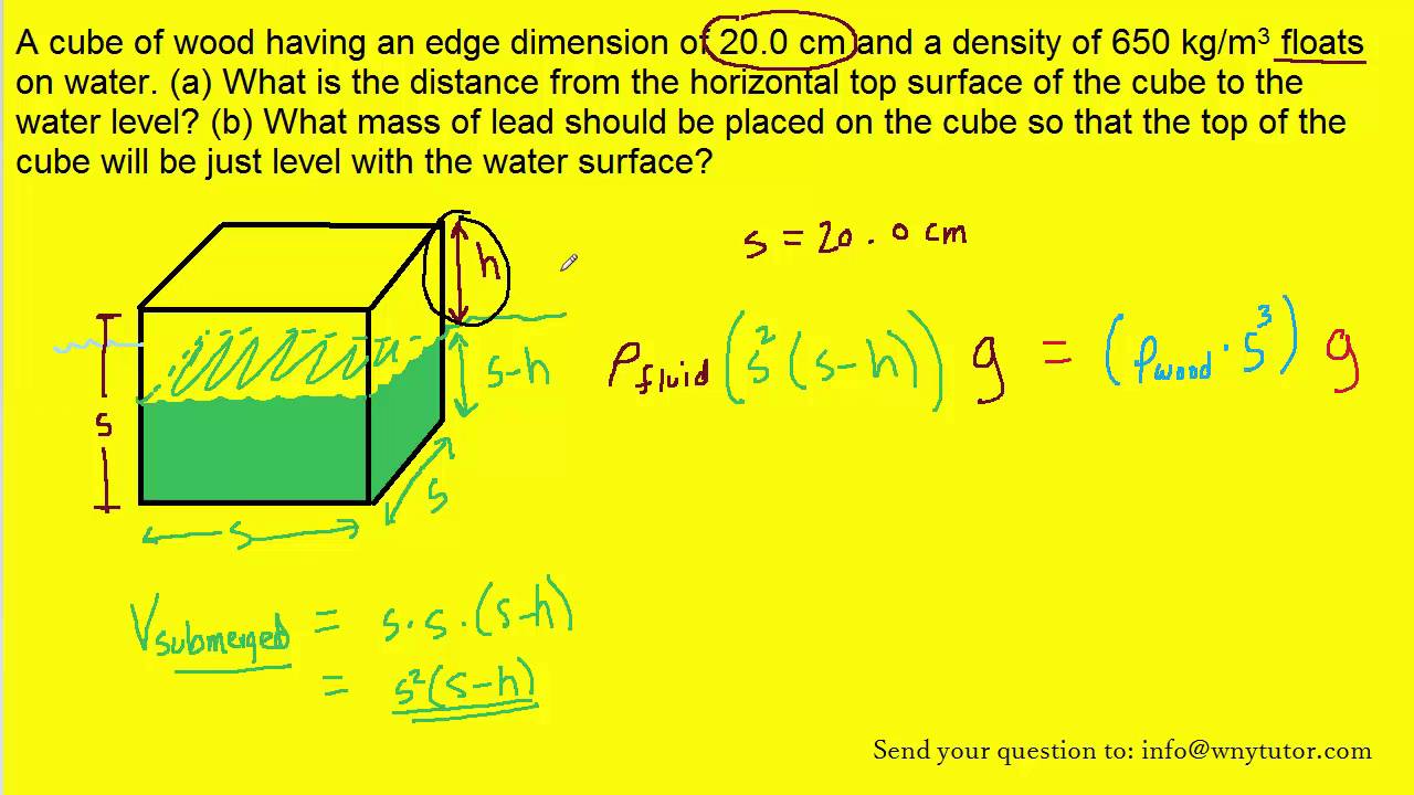 View question - A block with a volume of 12 cm3 has a density of 3 g/cm3.  The block is cut into two pieces. One piece has a volume of 8