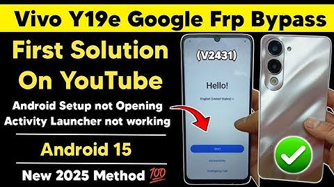 Vivo Y19e (V2431) Frp Bypass Android 15 | Vivo Y19e Google Account Remove Working Latest Method 2025