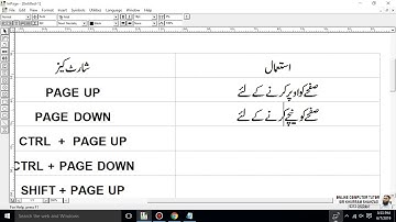 Advanced CIT Course - SHORTCUT KEYS FOR PAGE MOVEMENT in Urdu Inpage - 152