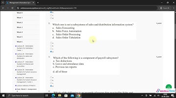 NPTEL Management Information System Week6 Assignment 6 Solution July 2024
