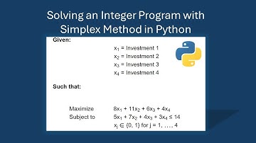 Basic Integer Program in Python | Simplex Python