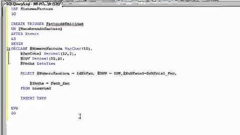 Tutorial Ejemplo Trigger en SQL Server 2008 R2 - (tema 4)