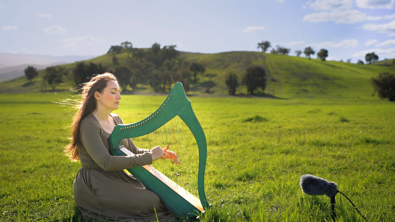Gentle Harp in the Rolling Hills: 1 Hour | Sarah Bhalla