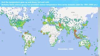 Earth Surface Temperature (1991-2000 data), video powered by MS Excel PowerMap