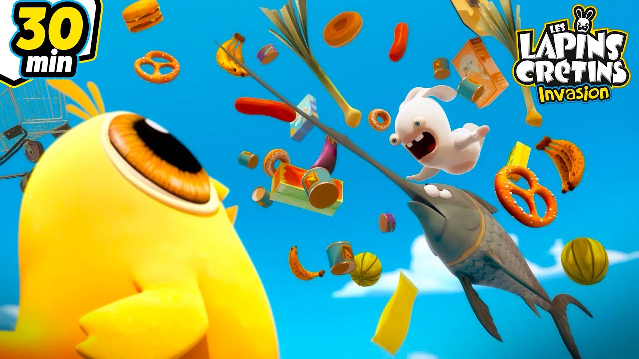 Lapin VS Poussin 🐥 | Les Lapins Crétins Invasion 🐰 | Compilation 30mn | Dessin animé