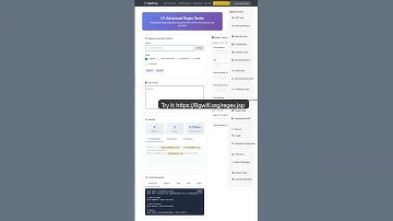 Advanced Regex Tester - Regular Expression Testing Tool — in 30 seconds #Developers #DevTools