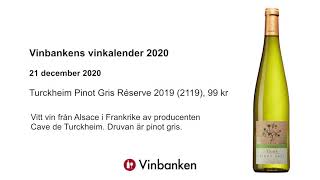 Turckheim Pinot Gris Réserve 2019 - dagens vintips 21 december 2020