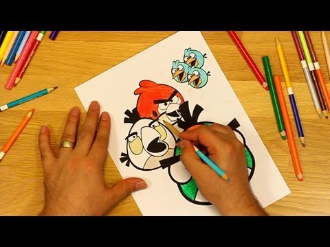 Angry Birds Coloring Red Bird White Bird The Blues And Boomerang Bird Youtube