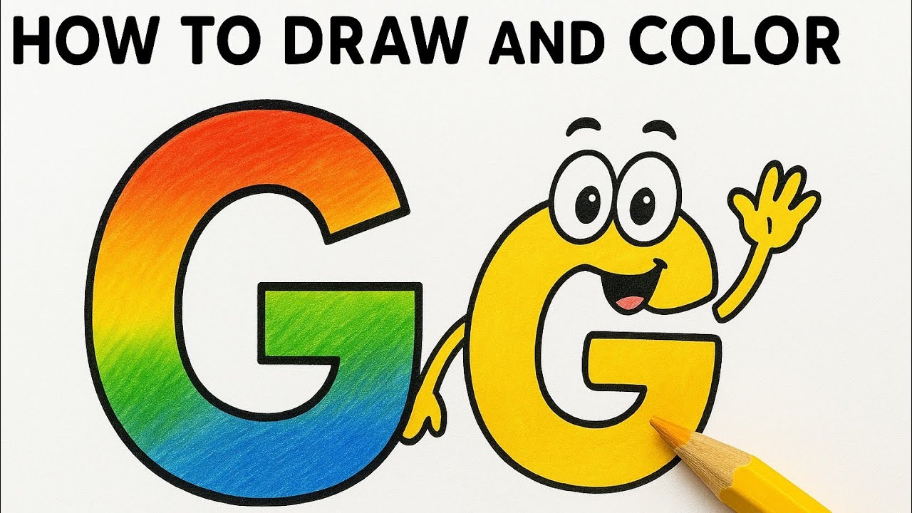 How to Draw and Color the Letter G ️ | Fun & Easy Alphabet Drawing for ...