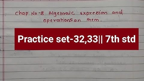 #maths 7th class P.S -- 32,33 Chap. no.8 algebraic expression and operations on them #7th #youtube