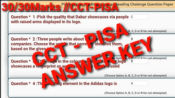 Cbse CCT-PISA  key Full marks 30/30 answer key,CBSE ANSWER KEY Reading Challenge-1| RCE-1 Answer Key