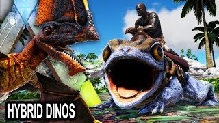 ARK HYBRID DINOS!! GLOWFROG TAPEJANODON & MORE!! Ark Survival Evolved Hybrid Dino Mod