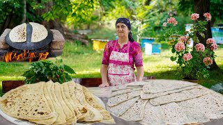 Kutab With Cheese From Azerbaijan Cuisine - Cottage Cheese Kutab Recipe In The Village