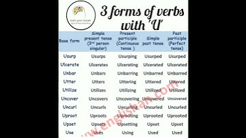 3 forms of verbs with 