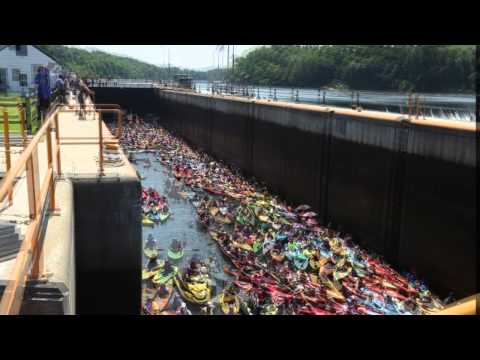 Paddlefest boats at Lock 6