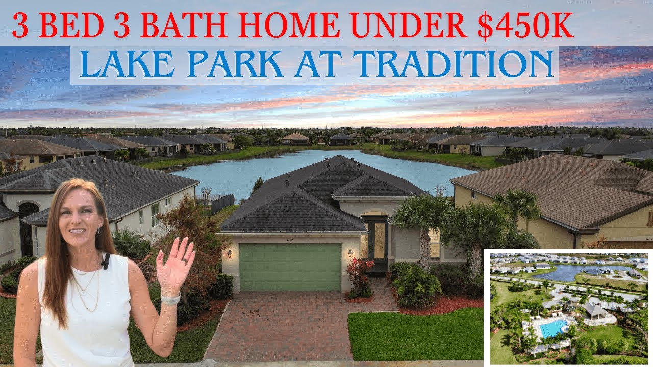 419K For 3 Bed 3 Bath Lake Home for Sale Lake Park at Tradition Port