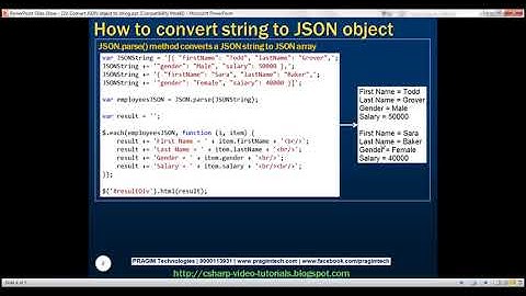 Convert JSON object to string