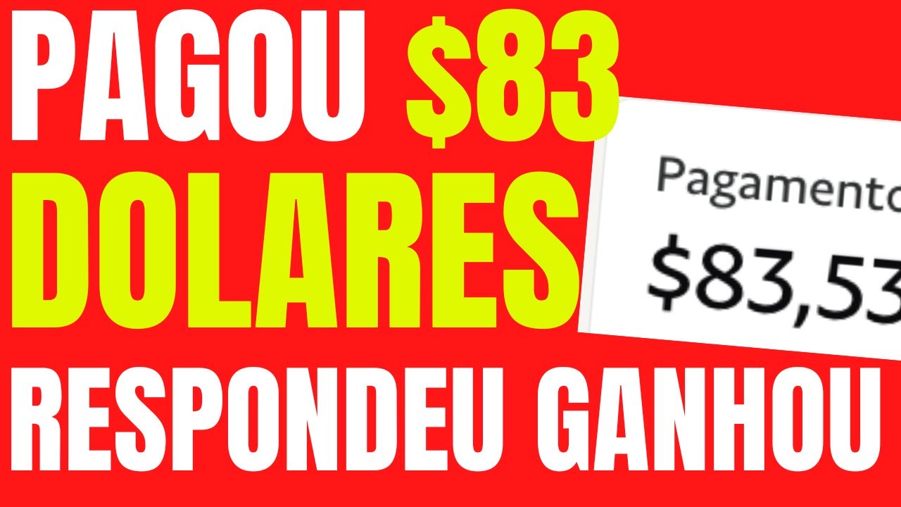 GANHEI $83 DÓLARES RESPONDENDO PESQUISAS | GANHAR DINHEIRO NA INTERNET