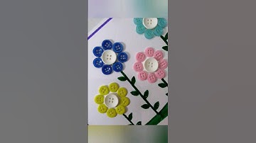 #Diy # Beautiful button art # Making of beautiful flowers with the help of buttons @ ARTICA ISLAND