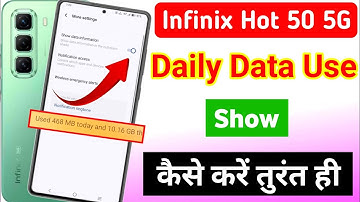 Infinix hot 50 5g me daily data use show kaise kare | infinix hot 50 me daily data use kaise dekhe