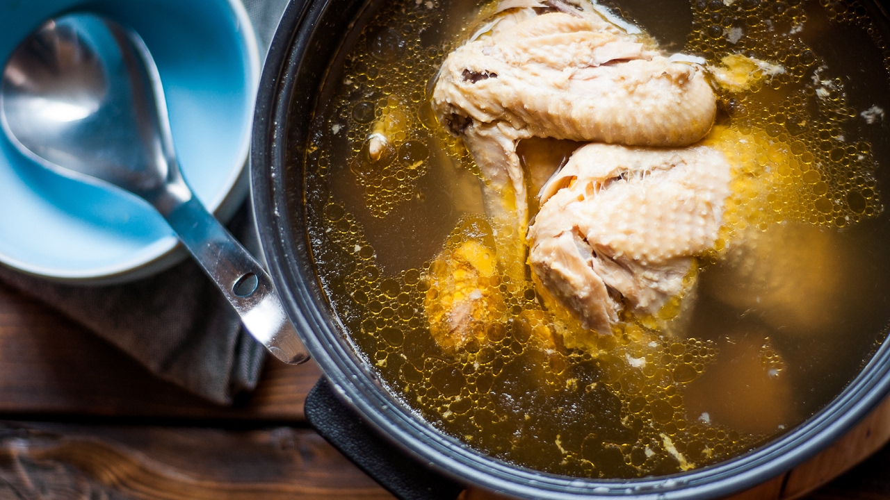 Slow Cooker Recipe Chicken Soup | Chicken Stock with Shiitake Mushrooms and Ginger