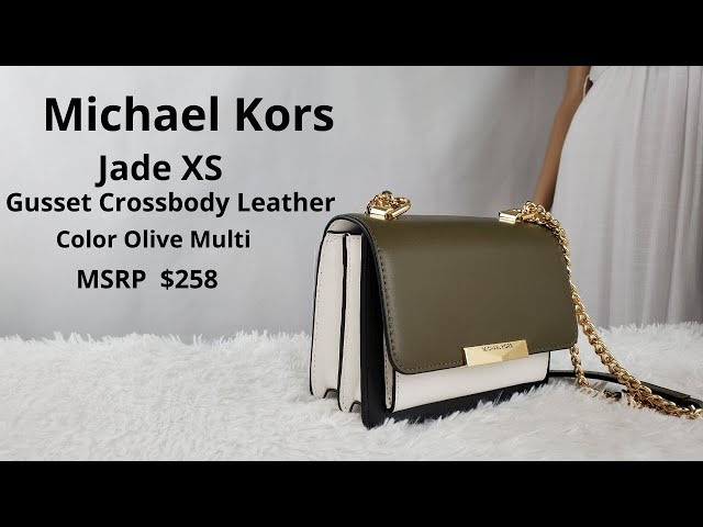 MICHAEL KORS Jade XS Gusset Crossbody leather Olive multi 