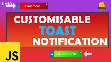 Customisable Toast Notification in JavaScript | stacking timers, animations, DOM interaction & more