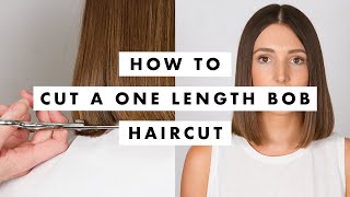 How to Cut Hair: One Length Lob/Bob Hair Cut - Tutorial / Lesson - MIG Training