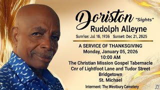 A Service of Thanksgiving for the Life of Doriston Alleyne
