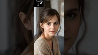AI time-lapse resembling Emma Watson, with some artistic interpretation.