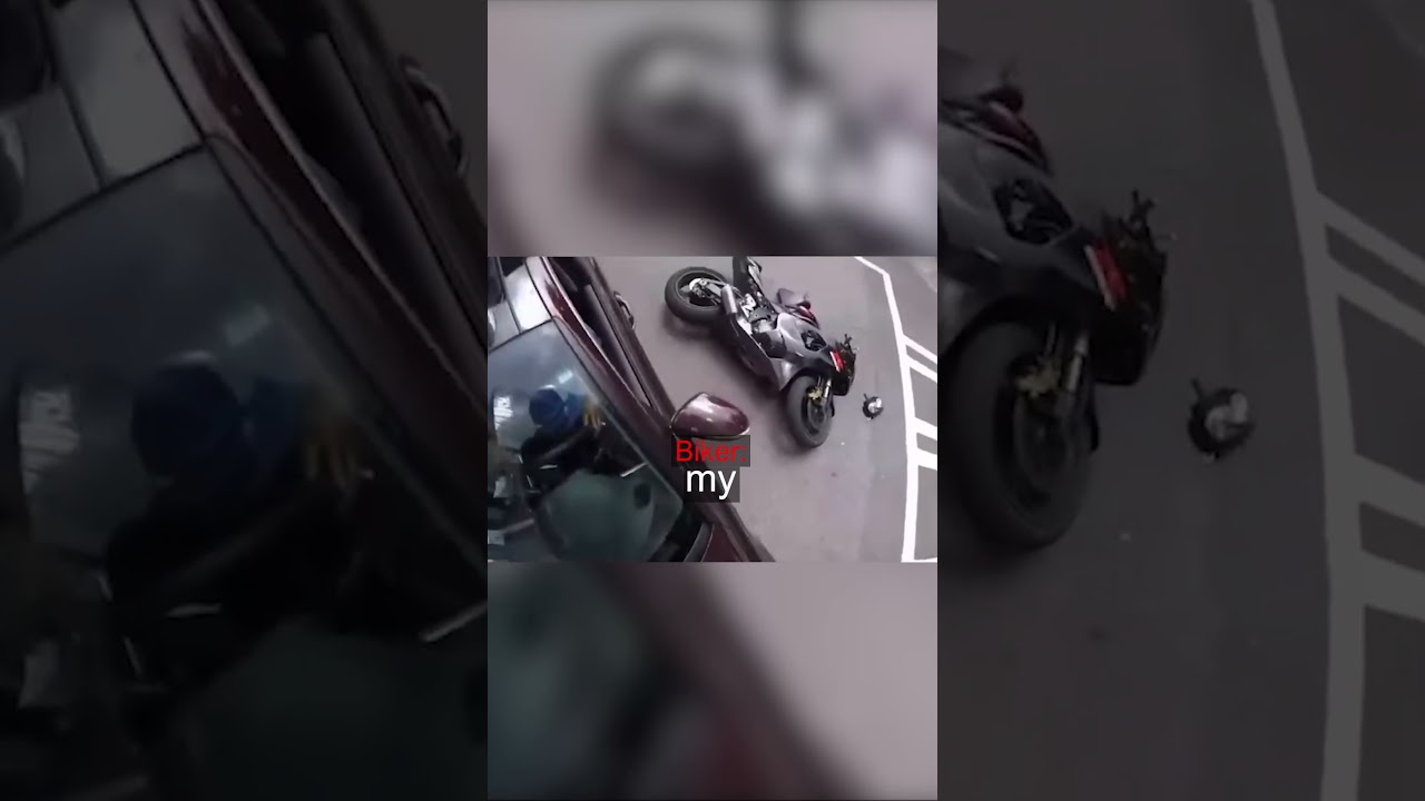 Biker got launched onto the roof of the car… then made it so much worse 😳