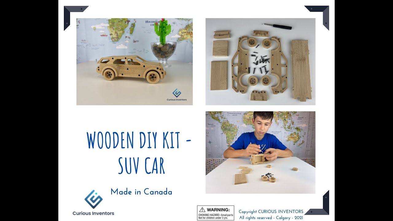 Wooden DIY kit SUV CAR Craft project for kids Made in CANADA YouTube