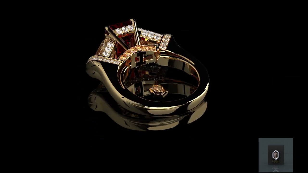 how to make a diamond ring Video in Keyshot. ring making gold | matrix cad solitaire ring |