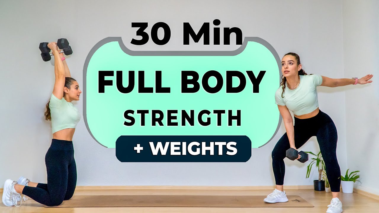 30 MINUTE FULL BODY STRENGTH WORKOUT WITH WEIGHTS - NO REPEAT - TOTAL ...