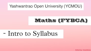 Introduction lecture of maths FY BCA (Yashwant Rao Chauhan open Maharashtra University).