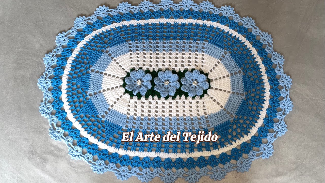 Tapete/centro de mesa tejido a crochet paso a paso 