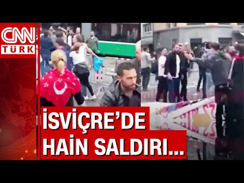 İsviçre'deki PKK'lılar stand açan Türklere saldırdı