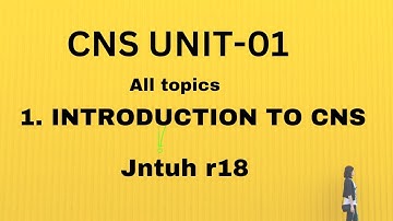 Cns Unit 1 Jntuh R18  Introduction to cns
