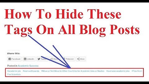 How To Hide Tags On All Blog Post